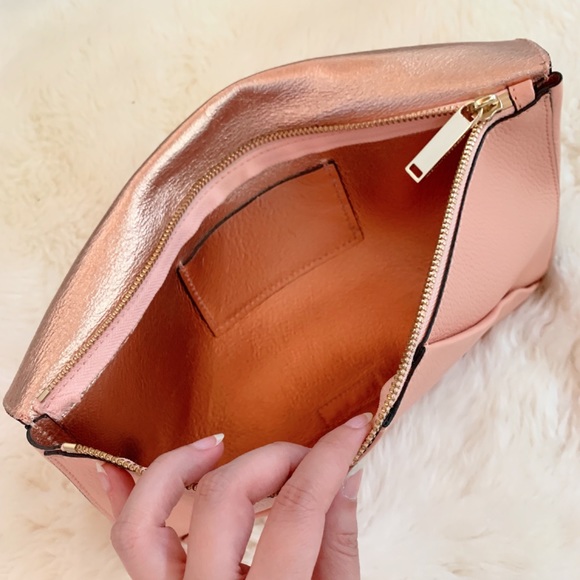 Rebecca Minkoff rose gold salmon color clutch - Picture 4 of 5